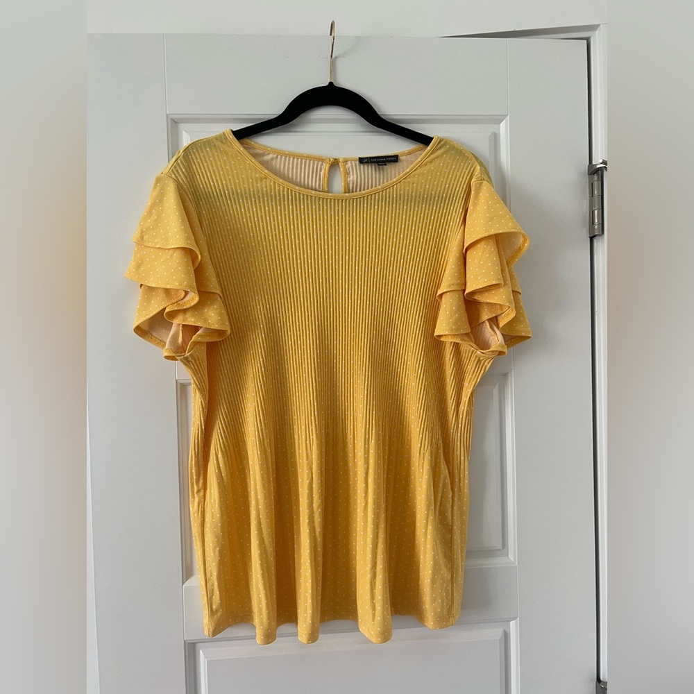Adrianna Pappel Yellow Dot Blouse